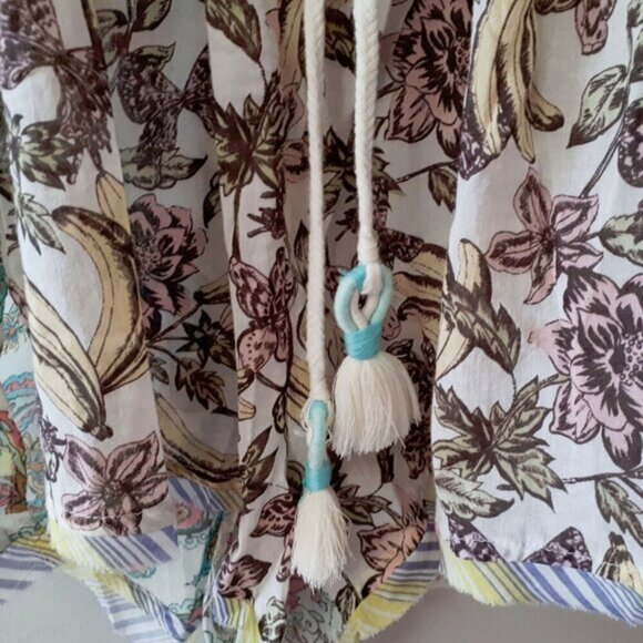 NWT Free People Watching Waves printed cotton macrame detail romper XS - Picture 13 of 14